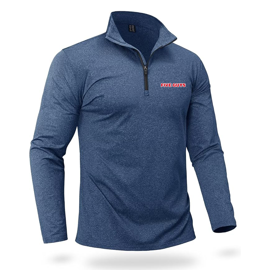 Men's Five Guys Quarter Zip Pullover Premium Fleece Lined Heather Long Sleeve Golf Shirts Midweight 1/4 Half Zip Sweatshirts