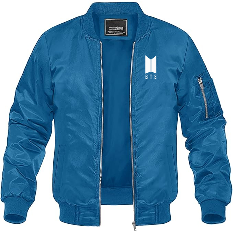 MAGNIVIT Men's BTS Lightweight Bomber Jacket Windbreaker Casual Fall Spring Outdoor Coat