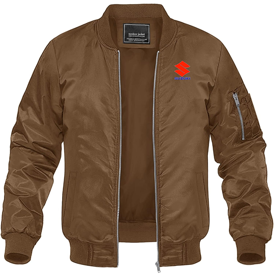 Men's Suzuki Bike Motorcycle Lightweight Bomber Jacket Windbreaker Softshell Varsity Jacket