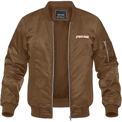 MAGNIVIT Men's Spider Man Lightweight Bomber Jacket Windbreaker Casual Fall Spring Outdoor Coat