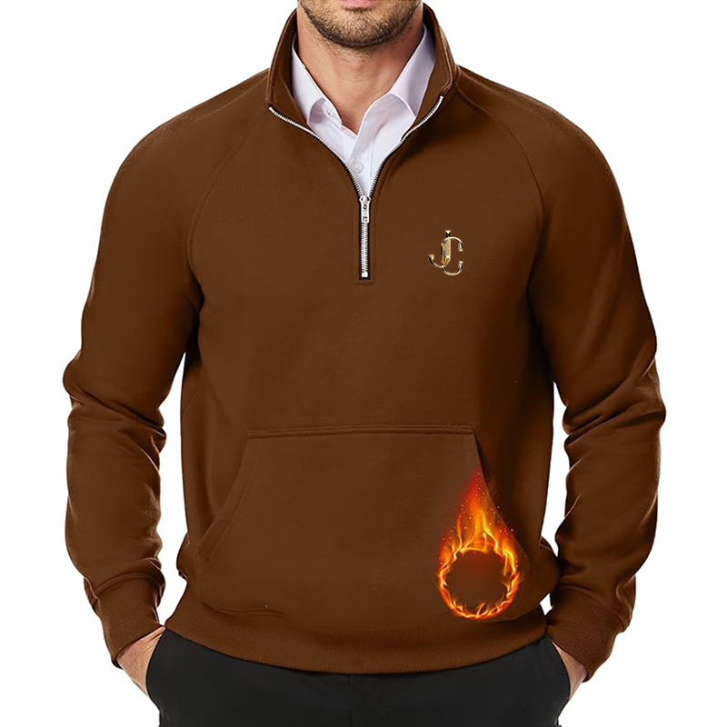 Men's Jimmy Choo JMIERR Quarter Zip Pullover Heavy Sweatshirts Warm Fleece Sweatshirt Polo