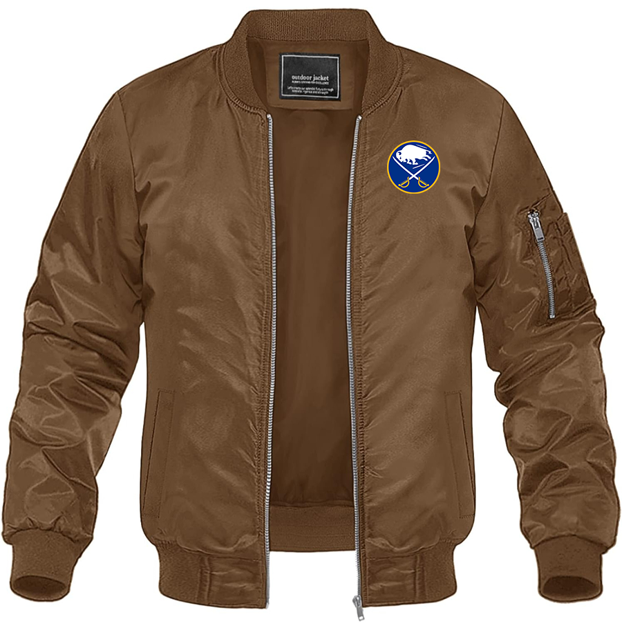 Men's NHL Buffalo Sabres Lightweight Bomber Jacket Windbreaker Softshell Varsity Jacket
