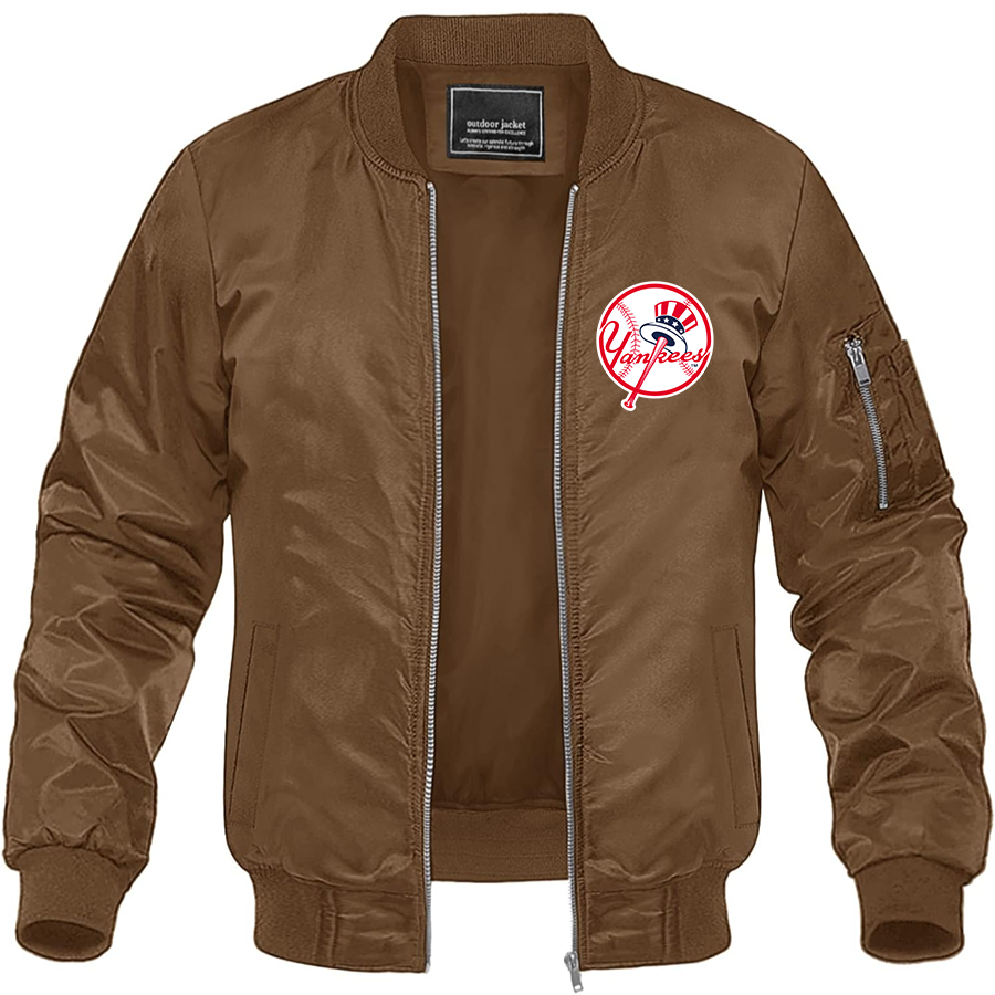 Men's Yankees NY Lightweight Bomber Jacket Windbreaker Softshell Varsity Jacket
