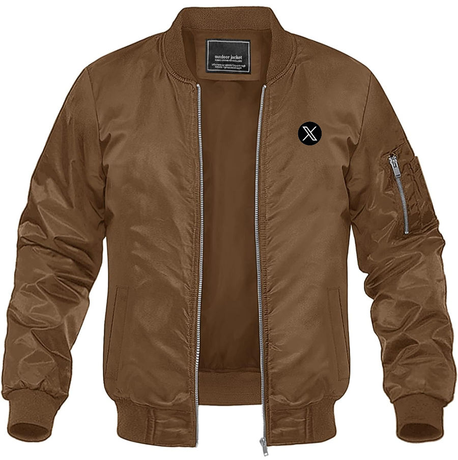 Men's Twitter X Lightweight Bomber Jacket Windbreaker Softshell Varsity Jacket