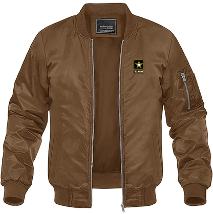 Men's U.S. ARMY Lightweight Bomber Jacket Windbreaker Softshell Varsity Jacket