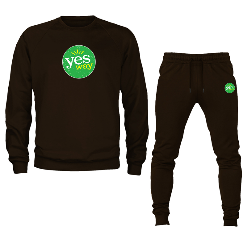 Men's Yes Way  Crewneck Sweatshirt Joggers Set