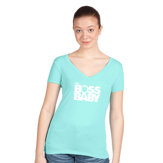 Women's Boss Baby  Next Level Ideal V-Neck T-Shirt