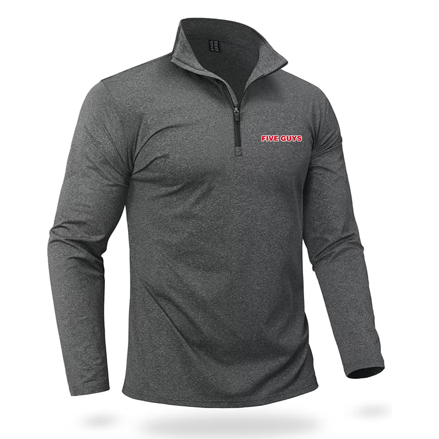Men's Five Guys Quarter Zip Pullover Premium Fleece Lined Heather Long Sleeve Golf Shirts Midweight 1/4 Half Zip Sweatshirts