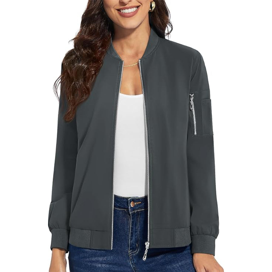 Women's Days Inn Premium Bomber Jacket with Polished Detailing and Functional Sleeve Pocket Modern Luxury Outerwear