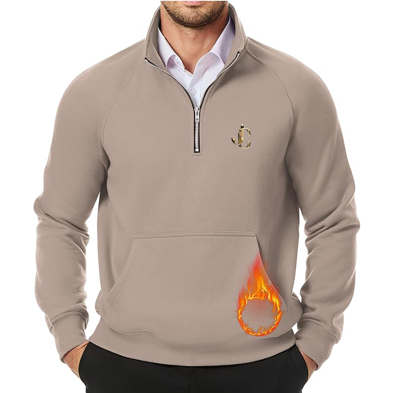 Men's Jimmy Choo JMIERR Quarter Zip Pullover Heavy Sweatshirts Warm Fleece Sweatshirt Polo