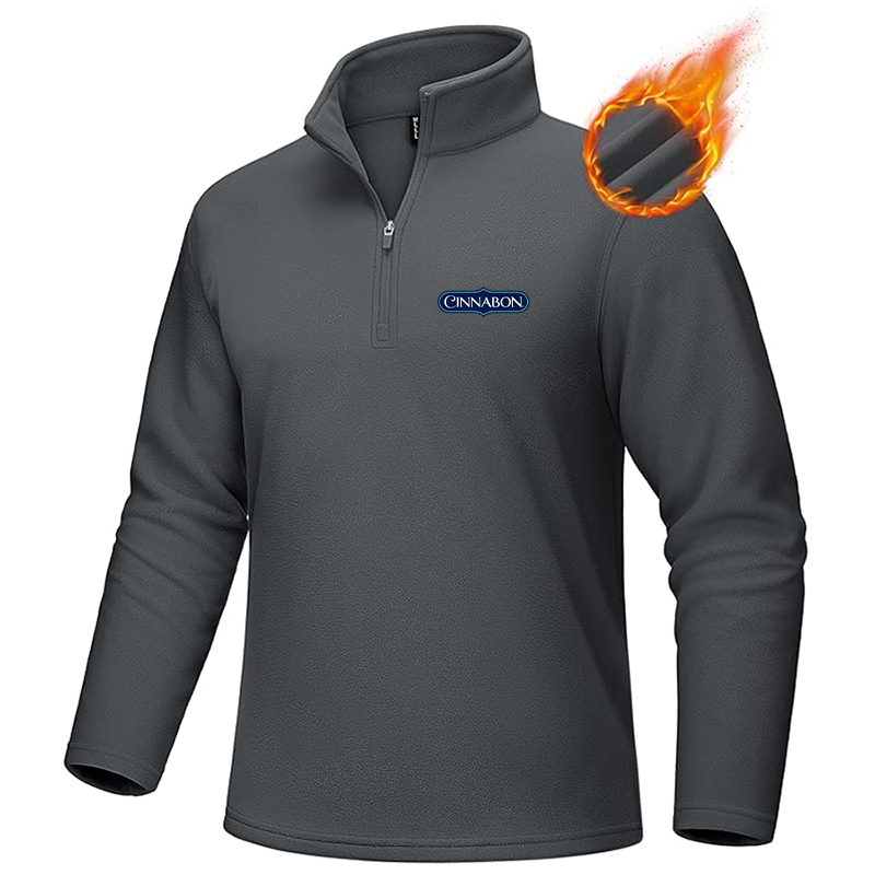 Men's Cinnabon MAGCOMSEN Quarter-Zip Pullover Polar Fleece Sweatshirt Stand Collar Long Sleeve Shirt for Men Thermal Winter Fall