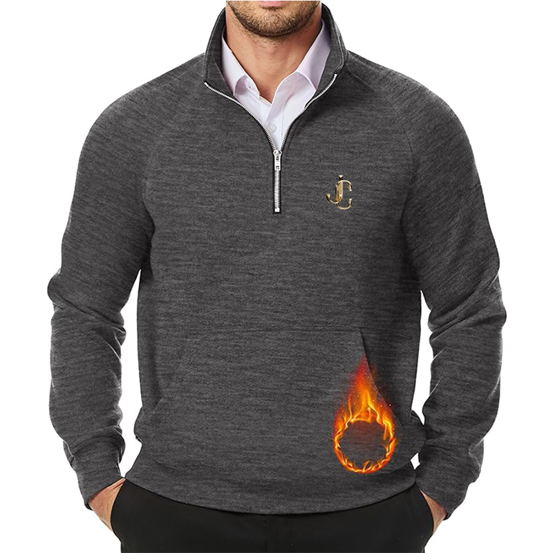 Men's Jimmy Choo JMIERR Quarter Zip Pullover Heavy Sweatshirts Warm Fleece Sweatshirt Polo
