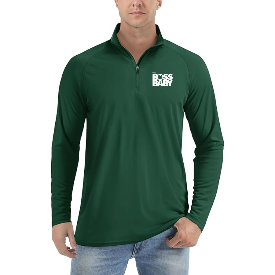 Men's Boss Baby Lightweight Quarter-Zip Athletic Shirt Long Sleeve Performance Wear