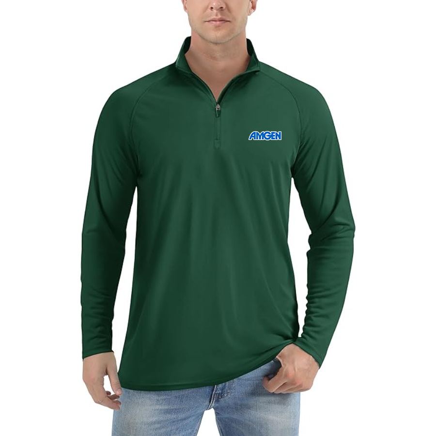 Men's Amgen Lightweight Quarter-Zip Athletic Shirt Long Sleeve Performance Wear