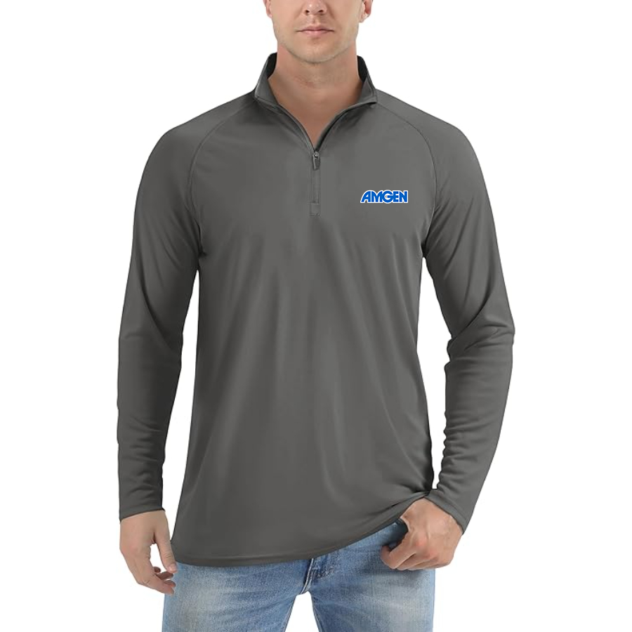Men's Amgen Lightweight Quarter-Zip Athletic Shirt Long Sleeve Performance Wear
