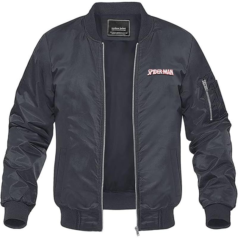 MAGNIVIT Men's Spider Man Lightweight Bomber Jacket Windbreaker Casual Fall Spring Outdoor Coat