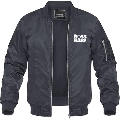 MAGNIVIT Men's Boss Baby  Lightweight Bomber Jacket Windbreaker Casual Fall Spring Outdoor Coat