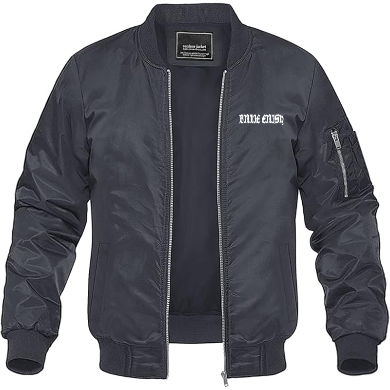 MAGNIVIT Men's Billie Eilish Lightweight Bomber Jacket Windbreaker Casual Fall Spring Outdoor Coat