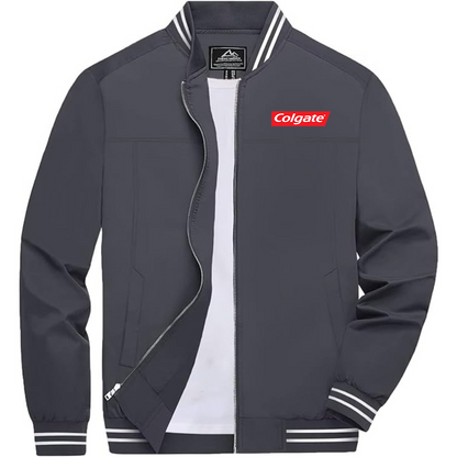 Men's Colgate Lightweight Zip-Up Bomber Jacket with Ribbed Collar and Cuffs Versatile Casual Outerwear