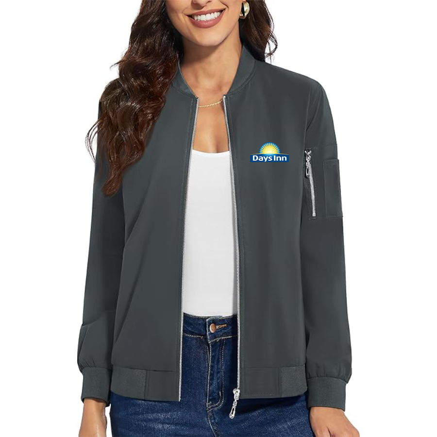 Women's Days Inn Premium Bomber Jacket with Polished Detailing and Functional Sleeve Pocket Modern Luxury Outerwear