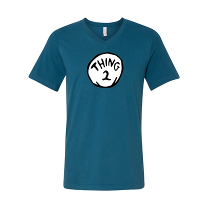 Men's Dr. Suess Thing 2 BELLA  CANVAS  Jersey V-Neck Tee