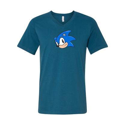 Men's Sonic the Hedgehog BELLA  CANVAS  Jersey V-Neck Tee