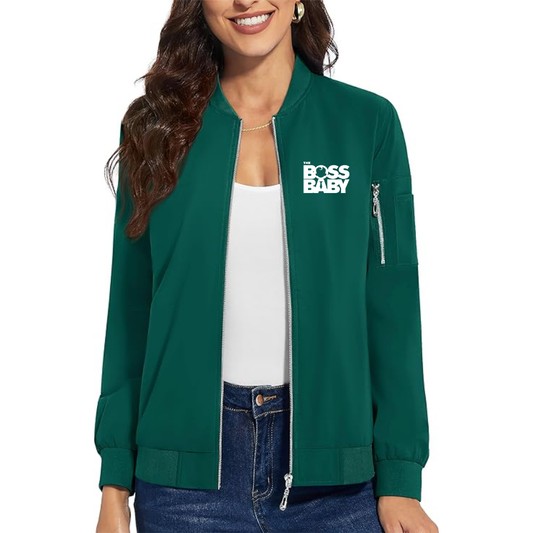Women's Boss Baby  Premium Bomber Jacket with Polished Detailing and Functional Sleeve Pocket Modern Luxury Outerwear