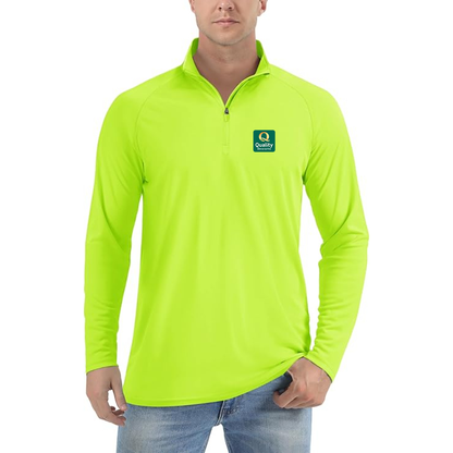 Men's Quality Inn & Suites Lightweight Quarter-Zip Athletic Shirt Long Sleeve Performance Wear