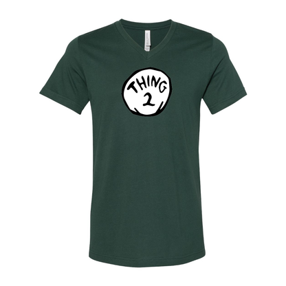 Men's Dr. Suess Thing 2 BELLA  CANVAS  Jersey V-Neck Tee