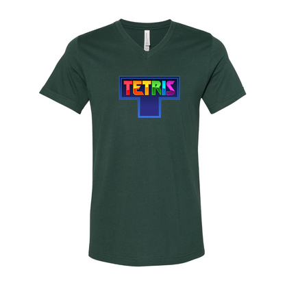 Men's Tetris BELLA  CANVAS  Jersey V-Neck Tee