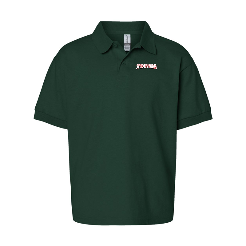 Youth's Spider Man Gildan Dry Blend Jersey Polo