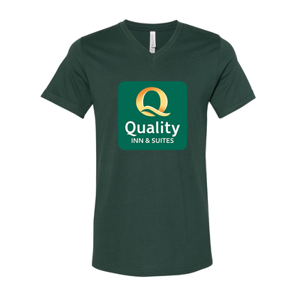 Men's Quality Inn & Suites BELLA  CANVAS  Jersey V-Neck Tee