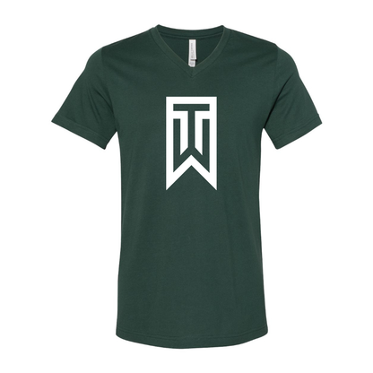 Men's Tiger Woods BELLA  CANVAS  Jersey V-Neck Tee