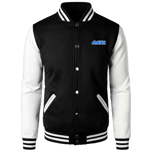 Men’s Amgen Varsity Baseball Jacket Cotton Blend Letterman Jackets
