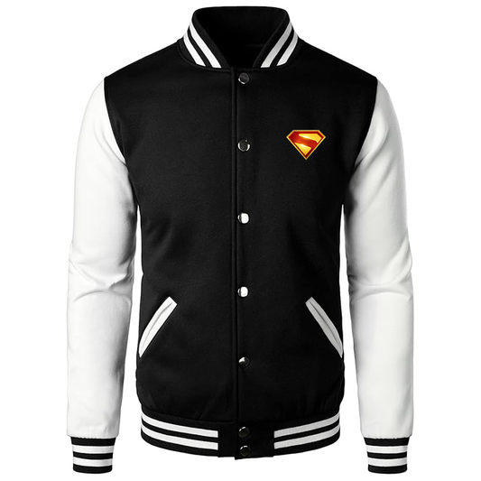 Men’s Superman 2025 Varsity Baseball Jacket Cotton Blend Letterman Jackets