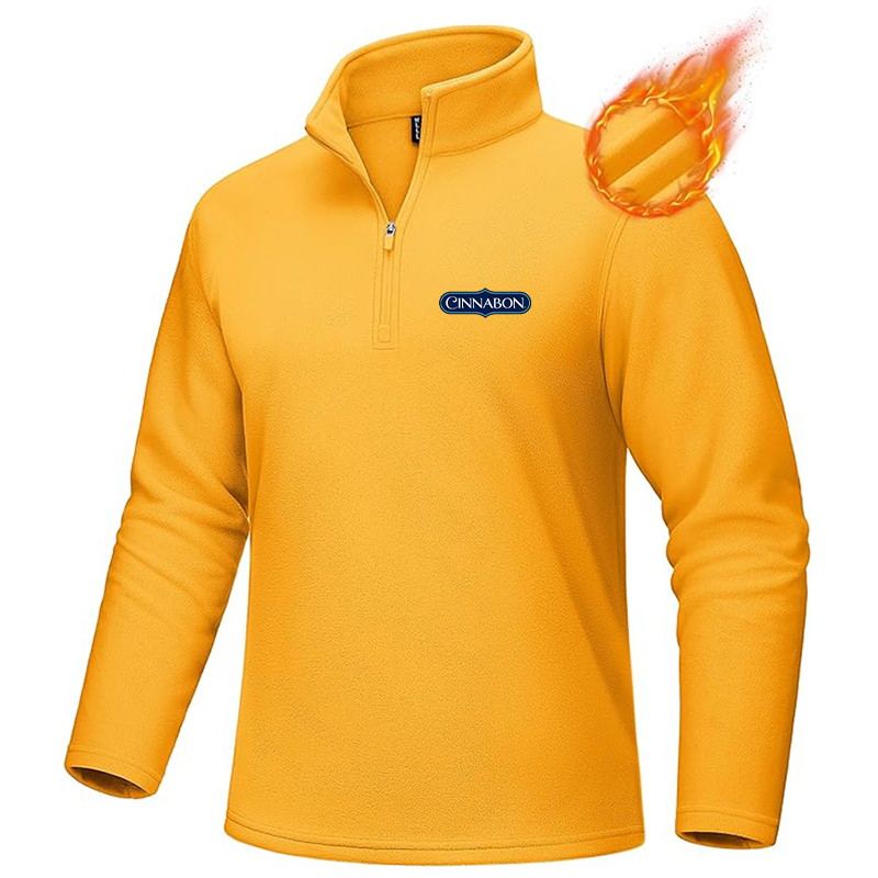 Men's Cinnabon MAGCOMSEN Quarter-Zip Pullover Polar Fleece Sweatshirt Stand Collar Long Sleeve Shirt for Men Thermal Winter Fall