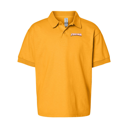 Youth's Spider Man Gildan Dry Blend Jersey Polo