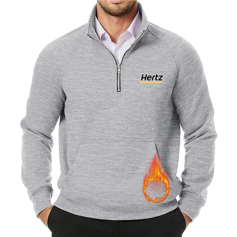 Men's Hertz JMIERR Quarter Zip Pullover Heavy Sweatshirts Warm Fleece Sweatshirt Polo