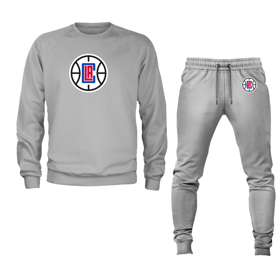 Unisex LA Clippers Crewneck Sweatshirt Joggers Suit