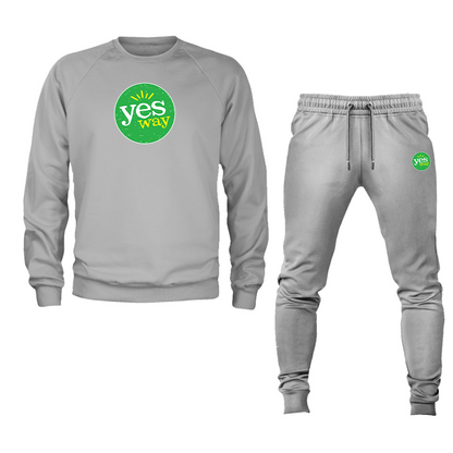 Men's Yes Way  Crewneck Sweatshirt Joggers Set