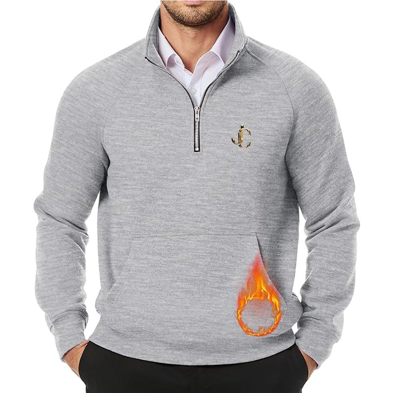 Men's Jimmy Choo JMIERR Quarter Zip Pullover Heavy Sweatshirts Warm Fleece Sweatshirt Polo