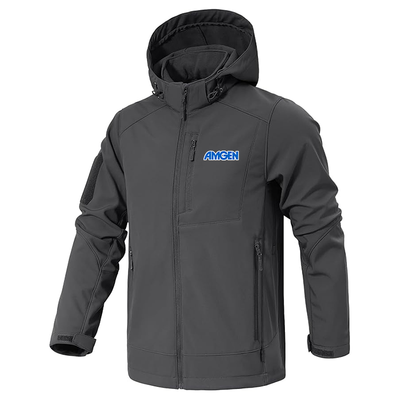 Men's Amgen Jacket Waterproof Hooded Coats Tactical Soft Shell Jackets
