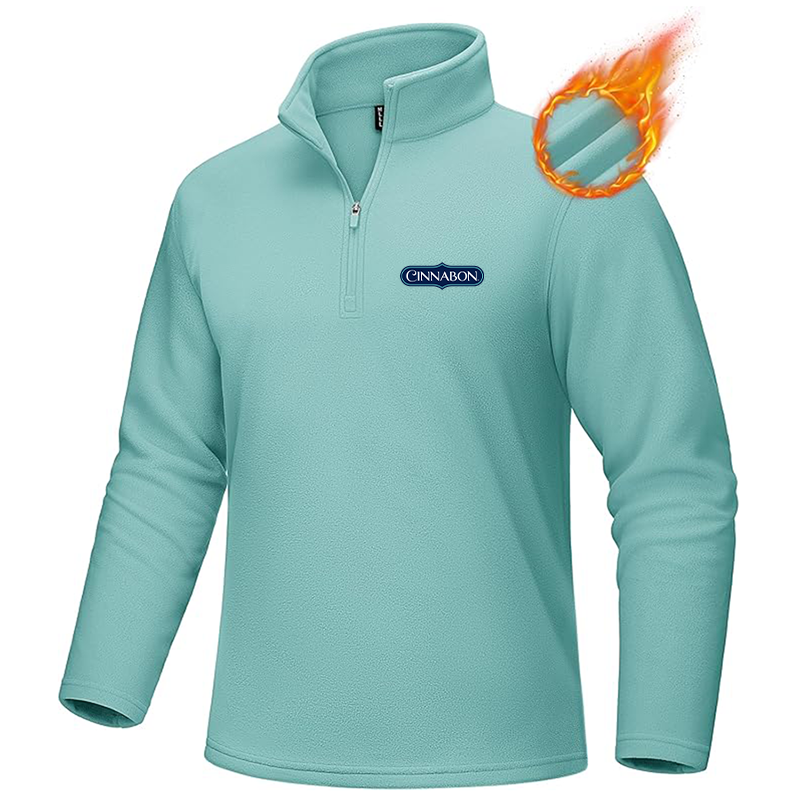 Men's Cinnabon MAGCOMSEN Quarter-Zip Pullover Polar Fleece Sweatshirt Stand Collar Long Sleeve Shirt for Men Thermal Winter Fall