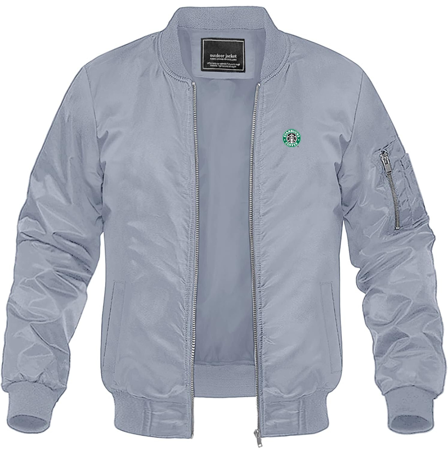 Men's Starbucks Coffee Lightweight Bomber Jacket Windbreaker Softshell Varsity Jacket