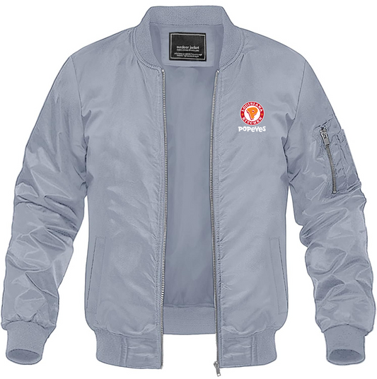 Men's Popeyes Louisiana Kitchen Lightweight Bomber Jacket Windbreaker Softshell Varsity Jacket