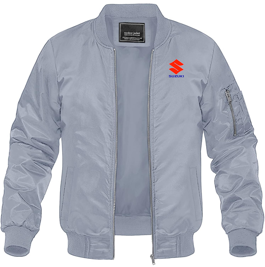 Men's Suzuki Bike Motorcycle Lightweight Bomber Jacket Windbreaker Softshell Varsity Jacket