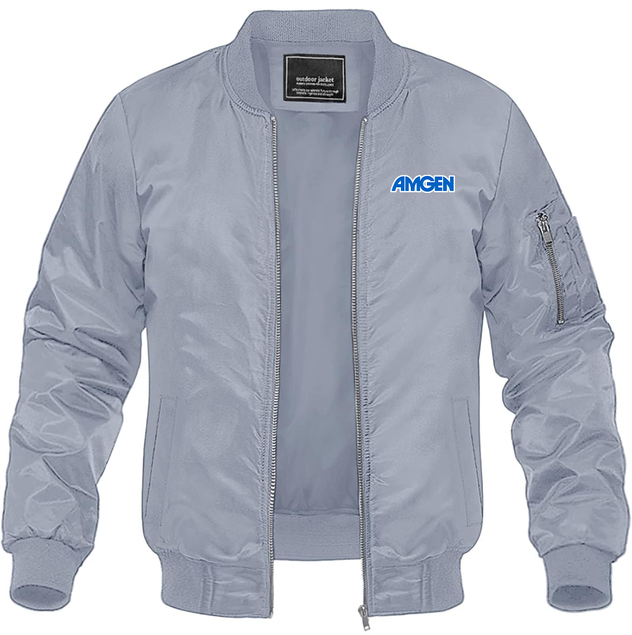 Men's Amgen Lightweight Bomber Jacket Windbreaker Softshell Varsity Jacket