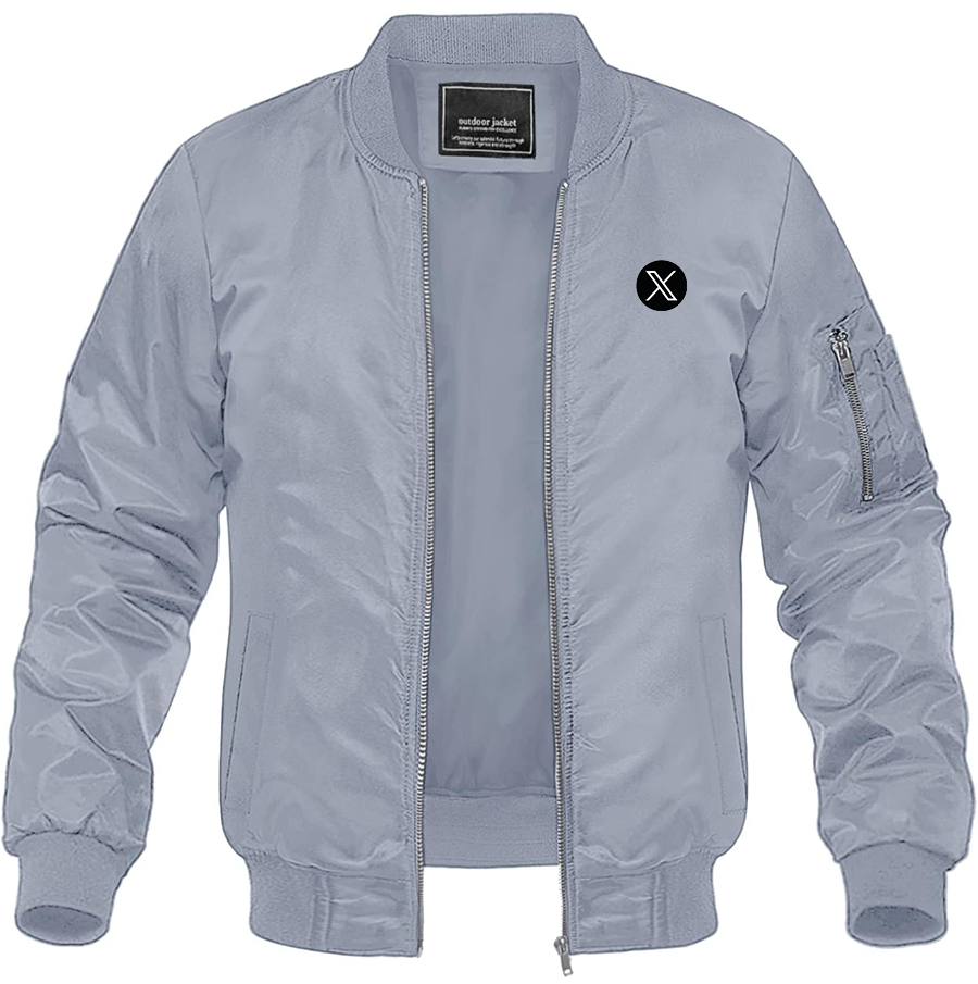 Men's Twitter X Lightweight Bomber Jacket Windbreaker Softshell Varsity Jacket