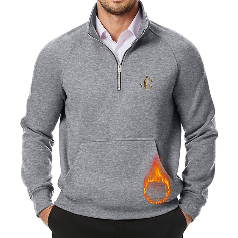 Men's Jimmy Choo JMIERR Quarter Zip Pullover Heavy Sweatshirts Warm Fleece Sweatshirt Polo