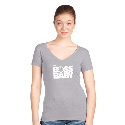Women's Boss Baby  Next Level Ideal V-Neck T-Shirt